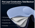 Five-layer construction of weighted blackout sleep mask with gravity beads